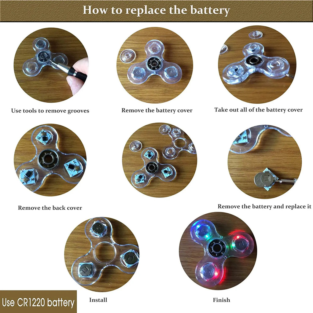 Φωτιζόμενο Fidget Spinner με Φώτα LED – Luminous Παιχνίδι Δακτύλου για Μείωση Άγχους, Στρες & Συγκέντρωση για Παιδιά και Ενήλικες
