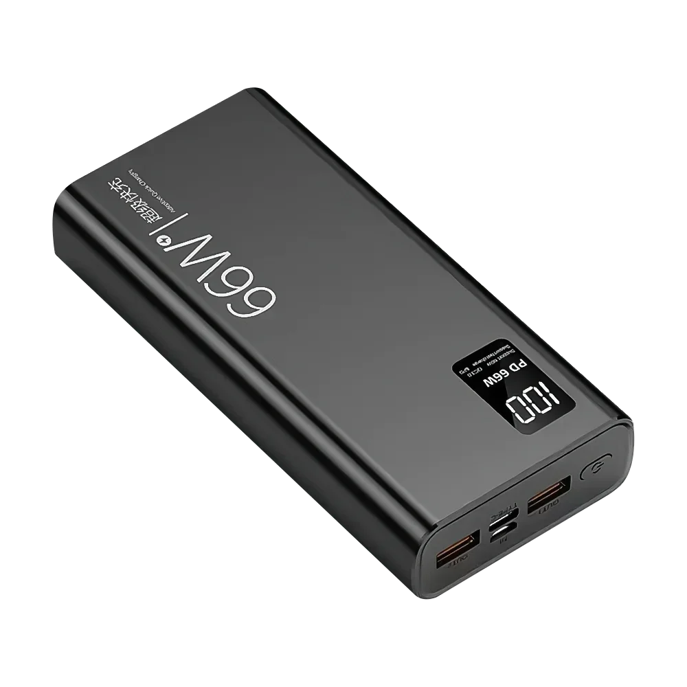 Φορητό Power Bank Μεγάλης Χωρητικότητας 66W Super Fast Charging – Ψηφιακός Φορτιστής Ταχείας Φόρτισης με 4 Ενσωματωμένα Καλώδια για iPhone, Samsung & Xiaomi
