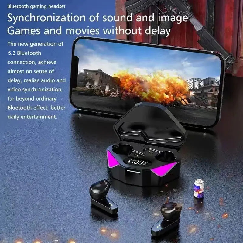 Ασύρματα Gaming Ακουστικά TWS X15 Bluetooth – Ψηφιακή Οθόνη LED, Μείωση Θορύβου (Noise Cancelling) & Ενσωματωμένο Μικρόφωνο