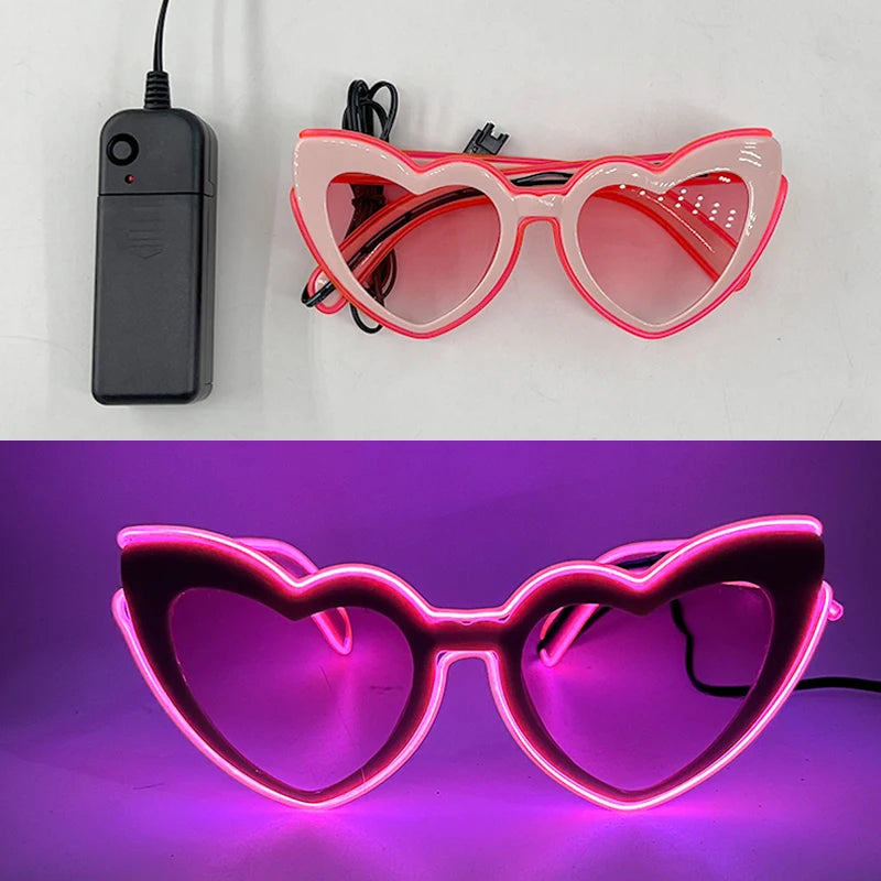 Φωτιζόμενα LED Γυαλιά Neon EL Wire – Glow in the Dark Αξεσουάρ για Πάρτι & Φεστιβάλ