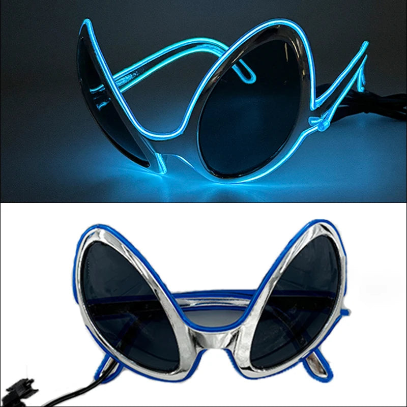 Φωτιζόμενα LED Γυαλιά Neon EL Wire – Glow in the Dark Αξεσουάρ για Πάρτι & Φεστιβάλ