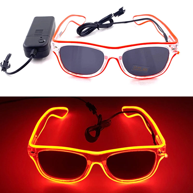 Φωτιζόμενα LED Γυαλιά Neon EL Wire – Glow in the Dark Αξεσουάρ για Πάρτι & Φεστιβάλ