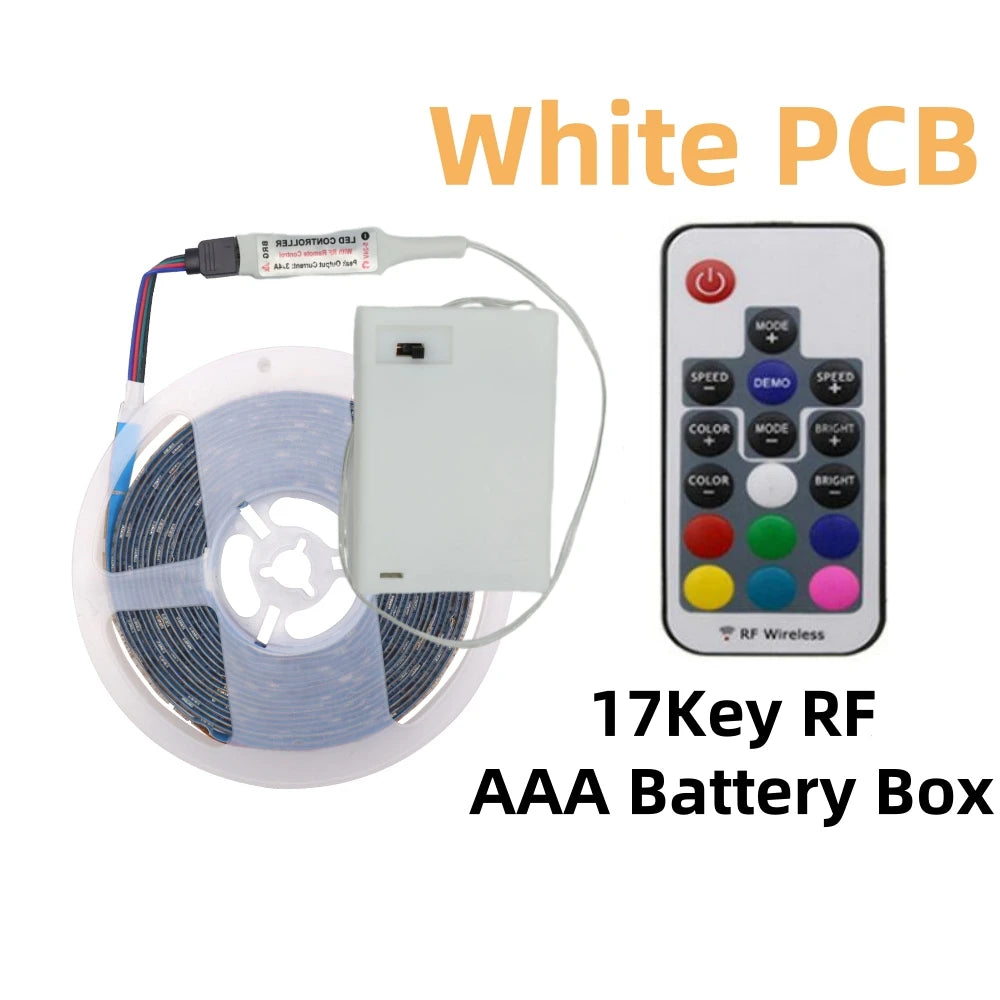 Αυτοκόλλητη Ταινία LED RGB 5050 με Μπαταρίες & Τηλεχειριστήριο