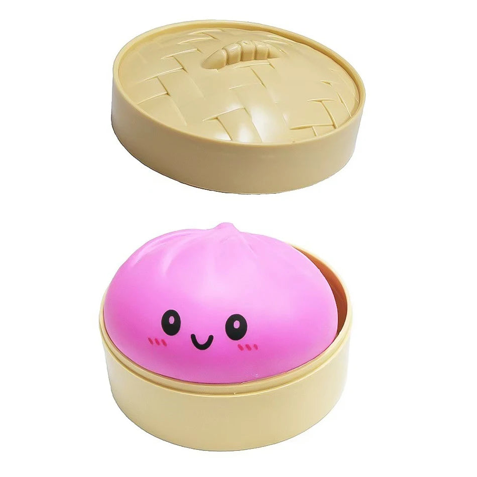 Squishy Bun Αντιστρές Παιχνίδι - Χαλαρωτικό "Ψωμάκι" σε Καλαθάκι