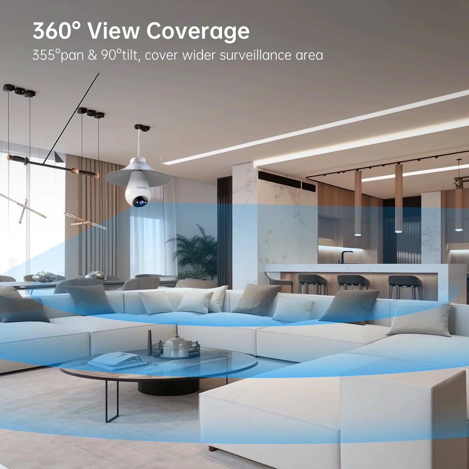 Lenovo Έξυπνη Κάμερα Παρακολούθησης WiFi 3MP E27 Bulb – Πανοραμική Κάμερα-Λάμπα IP 360° με Έγχρωμη Νυχτερινή Όραση & Ανίχνευση Κίνησης AI