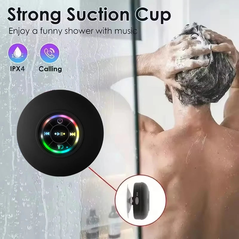 Φορητό Αδιάβροχο Ηχείο Bluetooth με Βεντούζα & Φωτισμό LED – Ασύρματο Mini Ηχείο για το Ντους, το Μπάνιο & Εξωτερικούς Χώρους IPX4