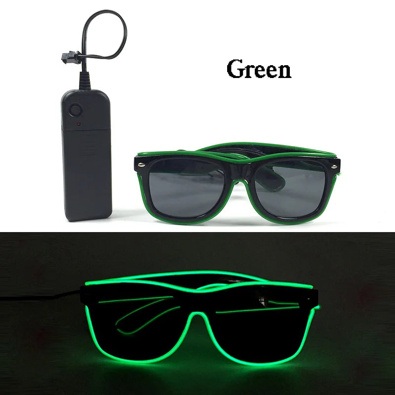 Φωτιζόμενα LED Γυαλιά Neon EL Wire – Glow in the Dark Αξεσουάρ για Πάρτι & Φεστιβάλ