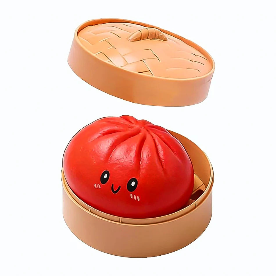 Squishy Bun Αντιστρές Παιχνίδι - Χαλαρωτικό "Ψωμάκι" σε Καλαθάκι