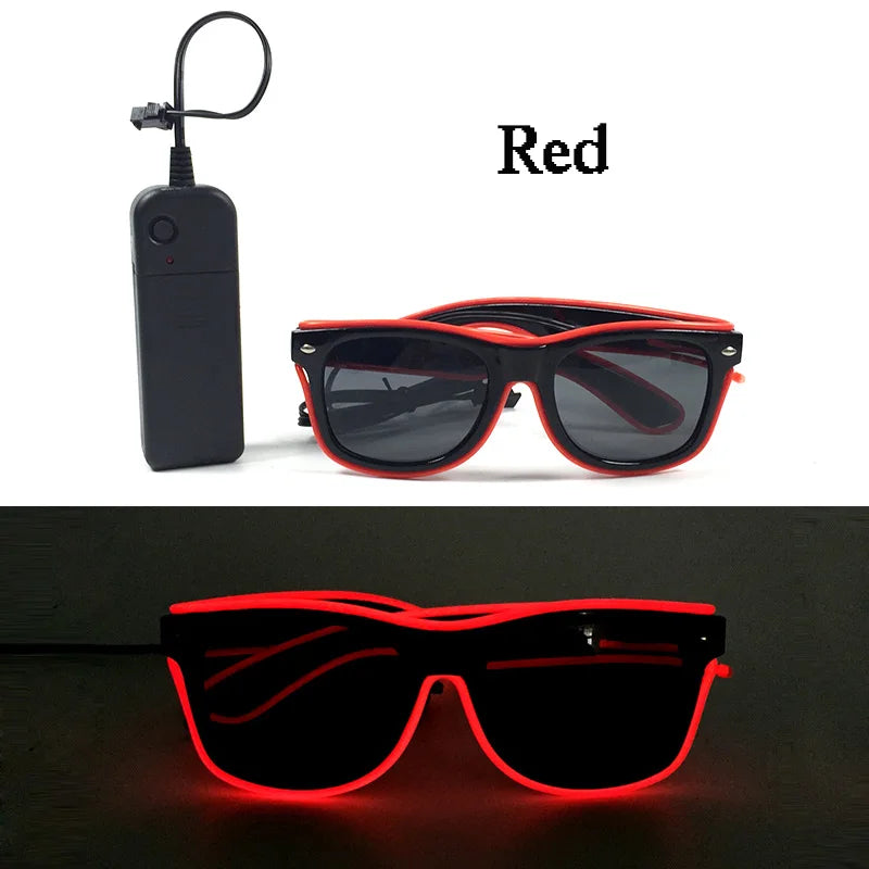 Φωτιζόμενα LED Γυαλιά Neon EL Wire – Glow in the Dark Αξεσουάρ για Πάρτι & Φεστιβάλ