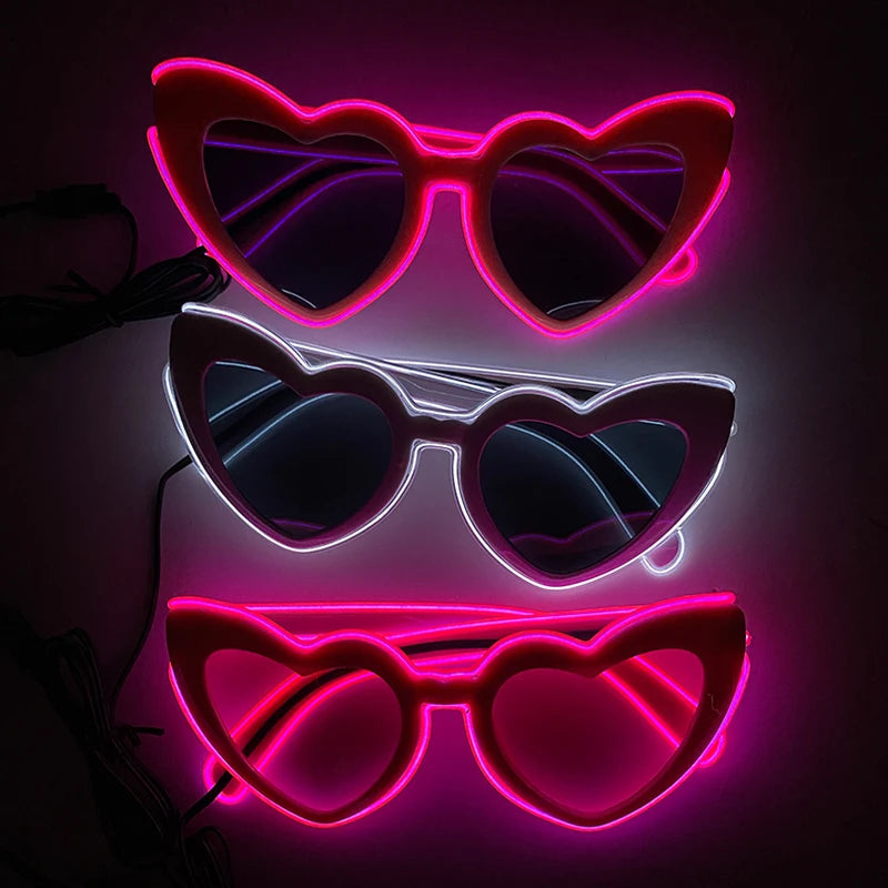Φωτιζόμενα LED Γυαλιά Neon EL Wire – Glow in the Dark Αξεσουάρ για Πάρτι & Φεστιβάλ