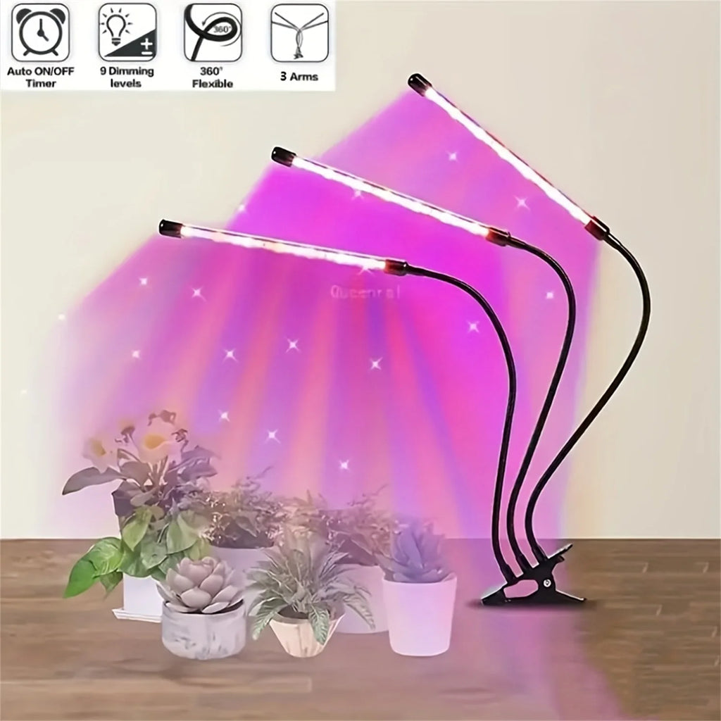 Επαγγελματικό LED Φωτιστικό Ανάπτυξης Φυτών USB Full Spectrum – Φυτολάμπα με Κλιπ Στήριξης, Ροοστάτη & Χρονοδιακόπτη