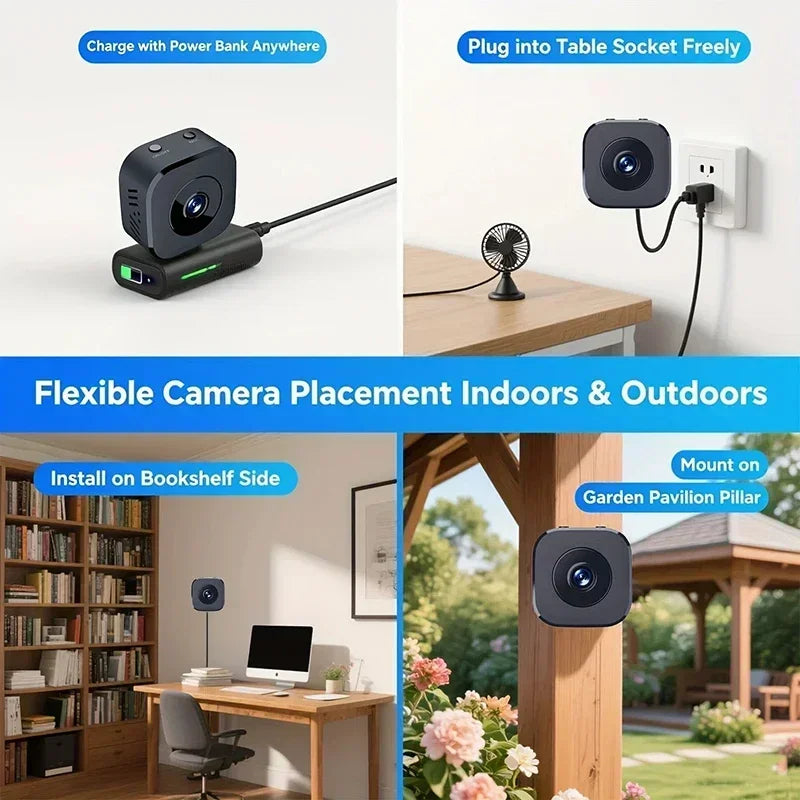Mini Κάμερα Ασφαλείας WiFi 4K FullHD – Μικρή Ασύρματη Κάμερα Παρακολούθησης με Ανίχνευση Κίνησης, Αμφίδρομο Ήχο & Νυχτερινή Όραση