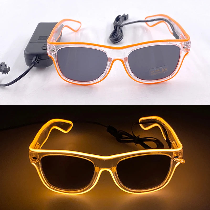 Φωτιζόμενα LED Γυαλιά Neon EL Wire – Glow in the Dark Αξεσουάρ για Πάρτι & Φεστιβάλ