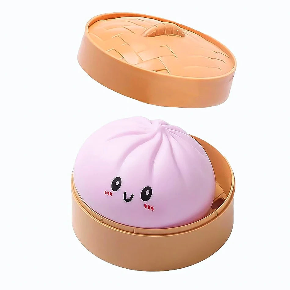 Squishy Bun Αντιστρές Παιχνίδι - Χαλαρωτικό "Ψωμάκι" σε Καλαθάκι