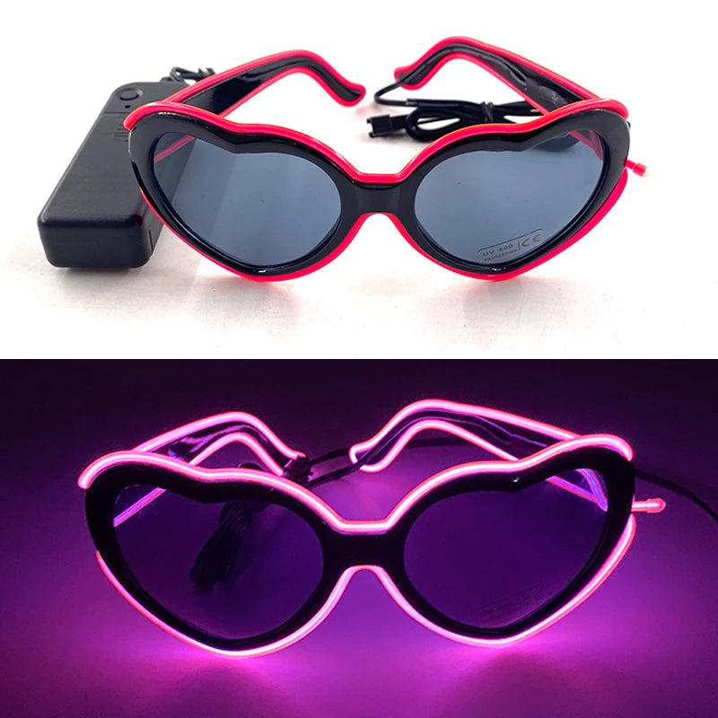 Φωτιζόμενα LED Γυαλιά Neon EL Wire – Glow in the Dark Αξεσουάρ για Πάρτι & Φεστιβάλ