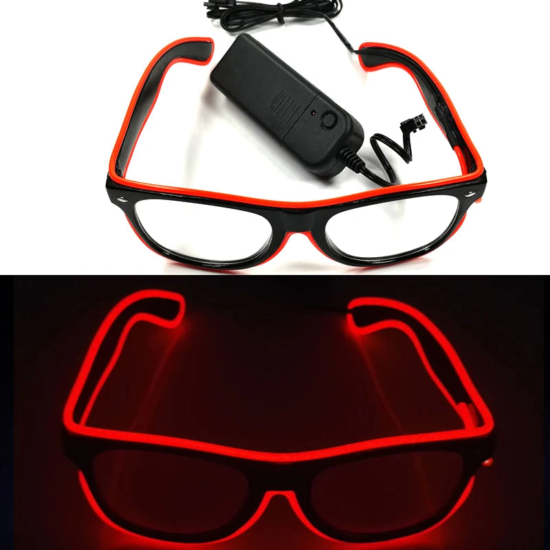 Φωτιζόμενα LED Γυαλιά Neon EL Wire – Glow in the Dark Αξεσουάρ για Πάρτι & Φεστιβάλ