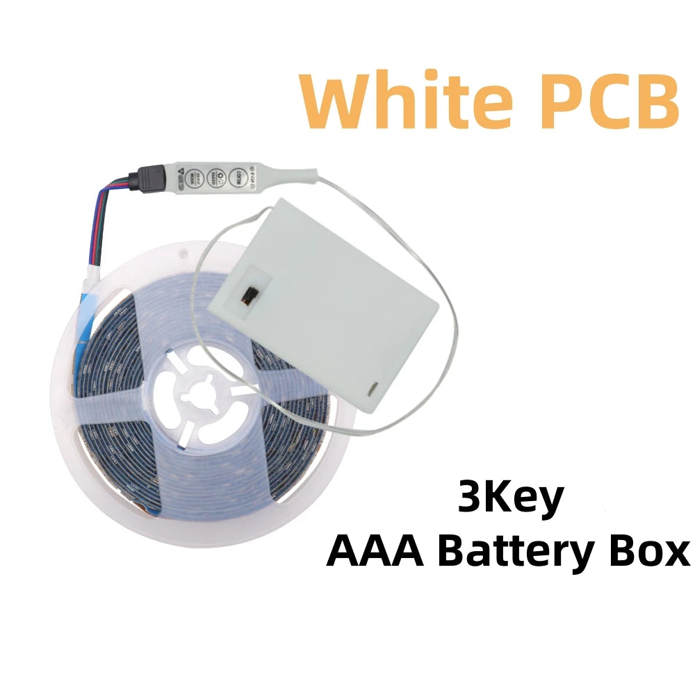 Αυτοκόλλητη Ταινία LED RGB 5050 με Μπαταρίες & Τηλεχειριστήριο