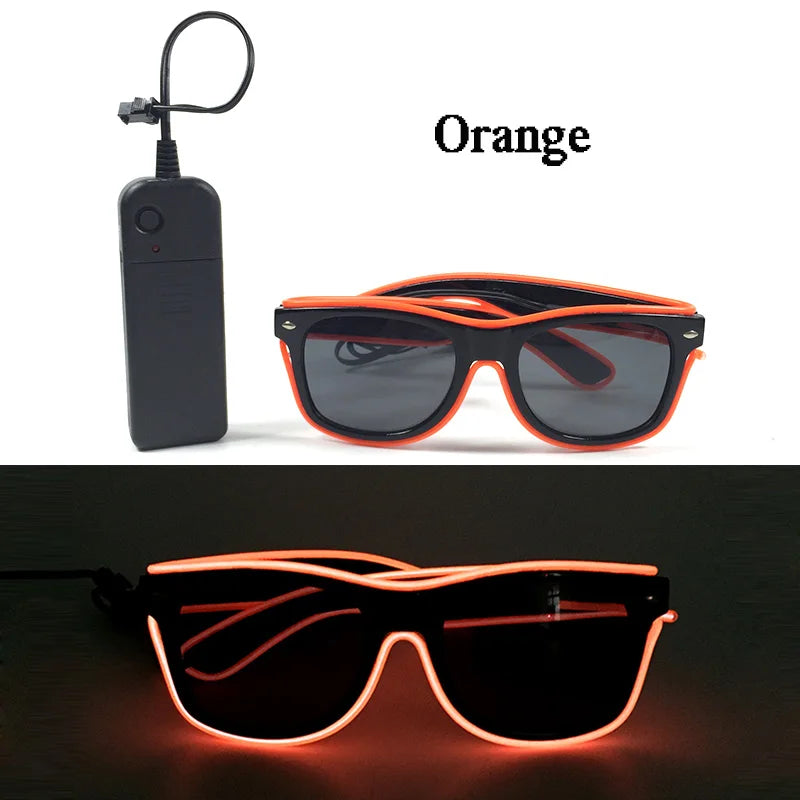 Φωτιζόμενα LED Γυαλιά Neon EL Wire – Glow in the Dark Αξεσουάρ για Πάρτι & Φεστιβάλ
