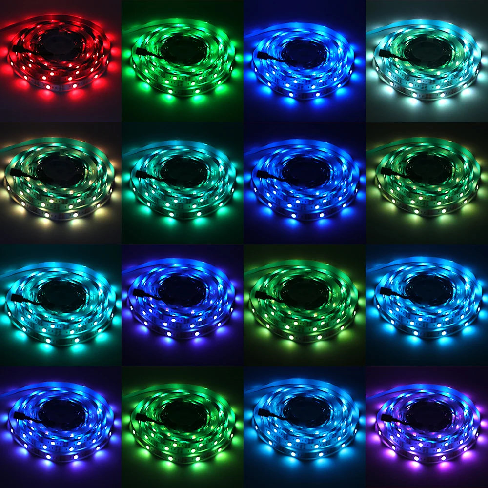 Αυτοκόλλητη Ταινία LED RGB 5050 με Μπαταρίες & Τηλεχειριστήριο