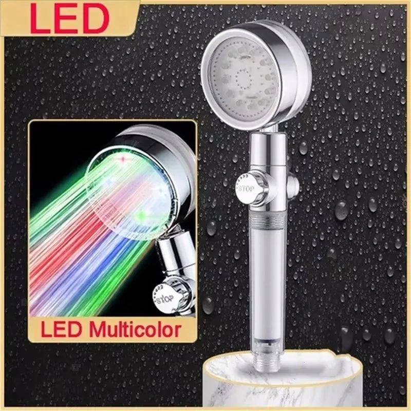 Τηλέφωνο Ντους Υψηλής Πίεσης με Φωτισμό LED 7 Χρωμάτων – Κεφαλή Ντους με Αυτόματη Αλλαγή Χρώματος βάσει Θερμοκρασίας & Φίλτρο Εξοικονόμησης Νερού