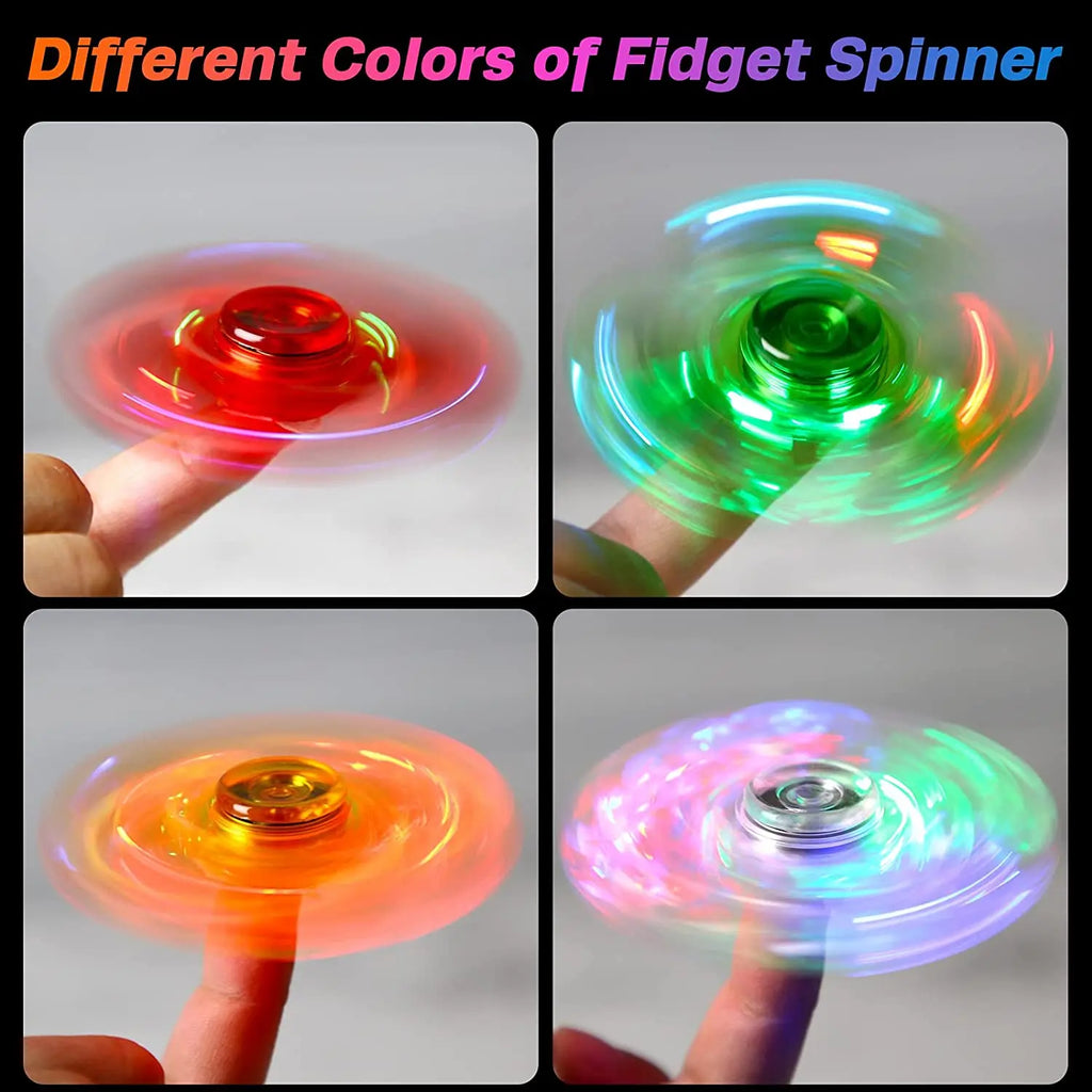 Φωτιζόμενο Fidget Spinner με Φώτα LED – Luminous Παιχνίδι Δακτύλου για Μείωση Άγχους, Στρες & Συγκέντρωση για Παιδιά και Ενήλικες