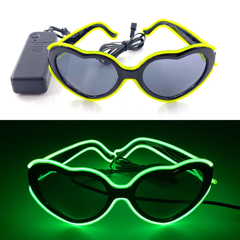 Φωτιζόμενα LED Γυαλιά Neon EL Wire – Glow in the Dark Αξεσουάρ για Πάρτι & Φεστιβάλ