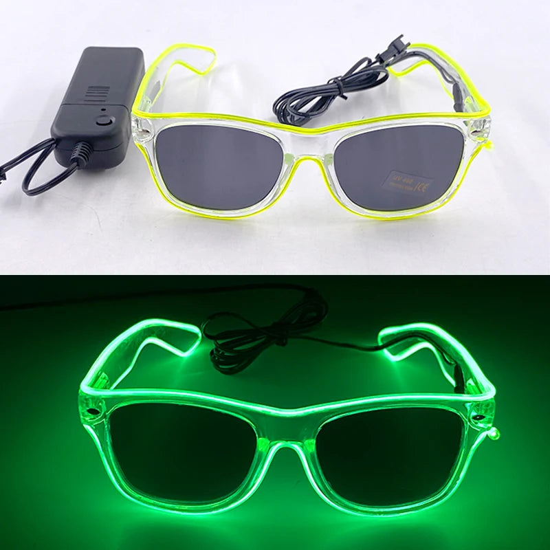 Φωτιζόμενα LED Γυαλιά Neon EL Wire – Glow in the Dark Αξεσουάρ για Πάρτι & Φεστιβάλ