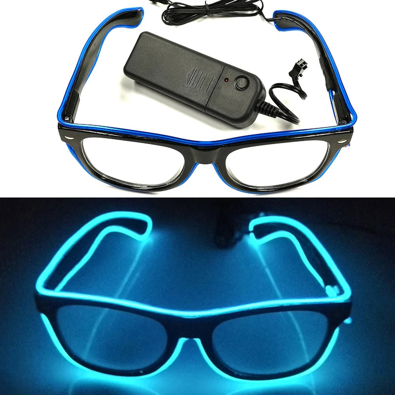 Φωτιζόμενα LED Γυαλιά Neon EL Wire – Glow in the Dark Αξεσουάρ για Πάρτι & Φεστιβάλ