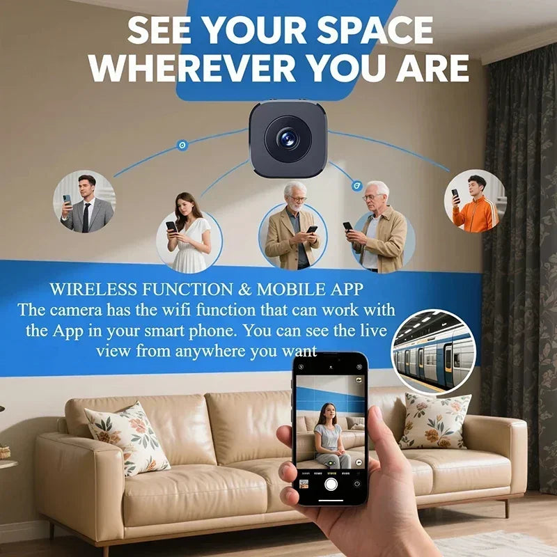 Mini Κάμερα Ασφαλείας WiFi 4K FullHD – Μικρή Ασύρματη Κάμερα Παρακολούθησης με Ανίχνευση Κίνησης, Αμφίδρομο Ήχο & Νυχτερινή Όραση