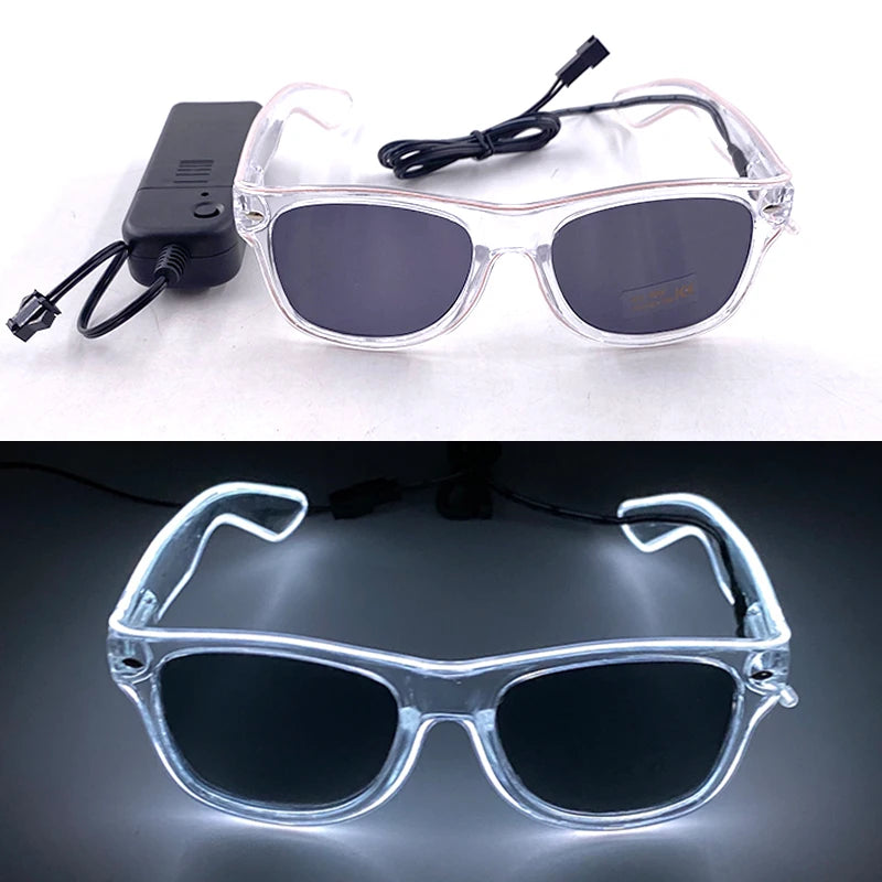 Φωτιζόμενα LED Γυαλιά Neon EL Wire – Glow in the Dark Αξεσουάρ για Πάρτι & Φεστιβάλ