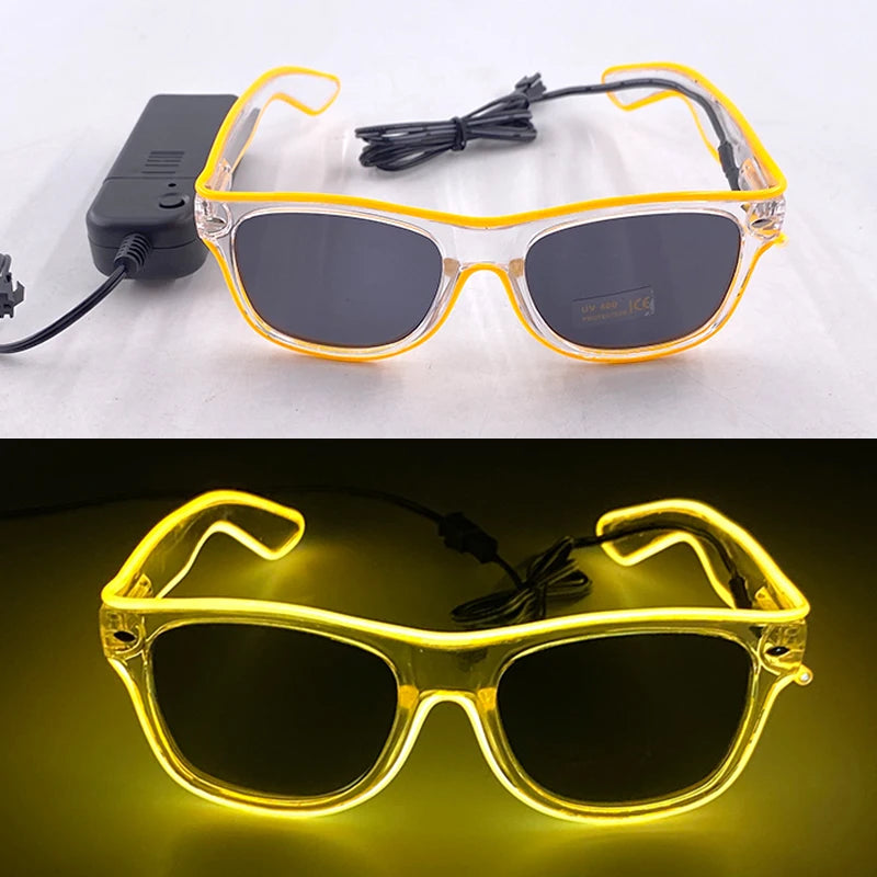 Φωτιζόμενα LED Γυαλιά Neon EL Wire – Glow in the Dark Αξεσουάρ για Πάρτι & Φεστιβάλ