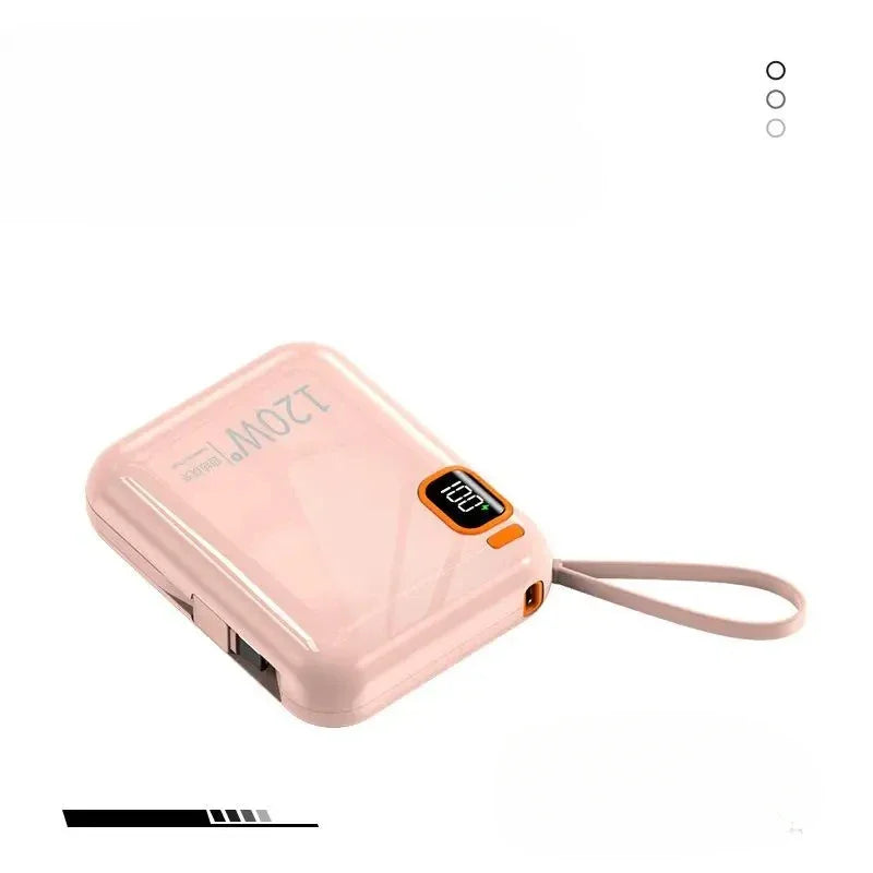 Φορητό Power Bank Υψηλής Χωρητικότητας 120W Fast Charging – Μίνι Φορτιστής Ταχείας Φόρτισης με Ενσωματωμένα Καλώδια & Ψηφιακή Οθόνη