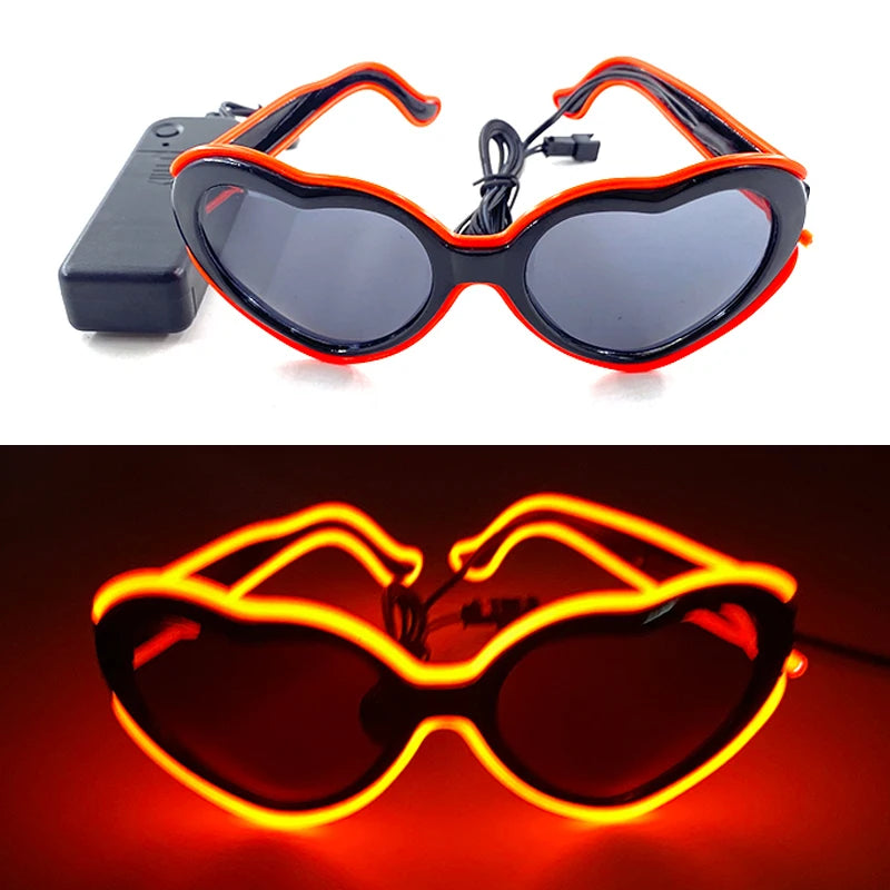Φωτιζόμενα LED Γυαλιά Neon EL Wire – Glow in the Dark Αξεσουάρ για Πάρτι & Φεστιβάλ