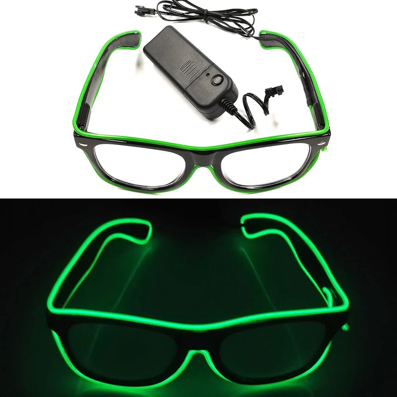 Φωτιζόμενα LED Γυαλιά Neon EL Wire – Glow in the Dark Αξεσουάρ για Πάρτι & Φεστιβάλ