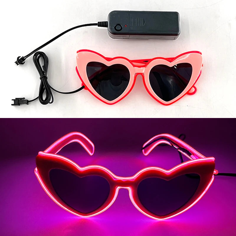 Φωτιζόμενα LED Γυαλιά Neon EL Wire – Glow in the Dark Αξεσουάρ για Πάρτι & Φεστιβάλ