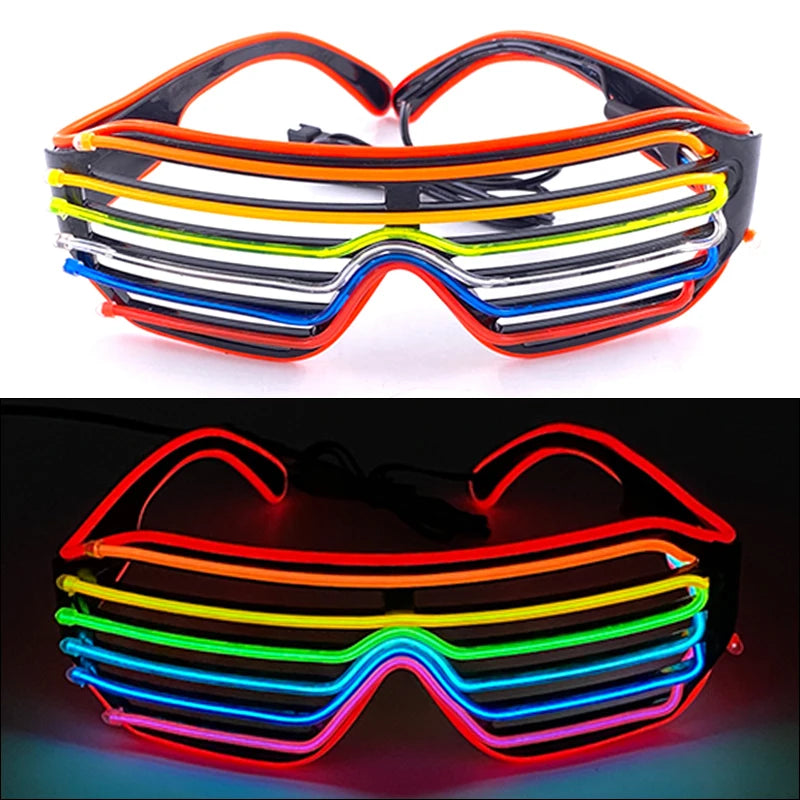 Φωτιζόμενα LED Γυαλιά Neon EL Wire – Glow in the Dark Αξεσουάρ για Πάρτι & Φεστιβάλ