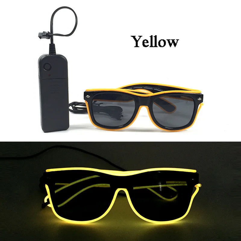 Φωτιζόμενα LED Γυαλιά Neon EL Wire – Glow in the Dark Αξεσουάρ για Πάρτι & Φεστιβάλ