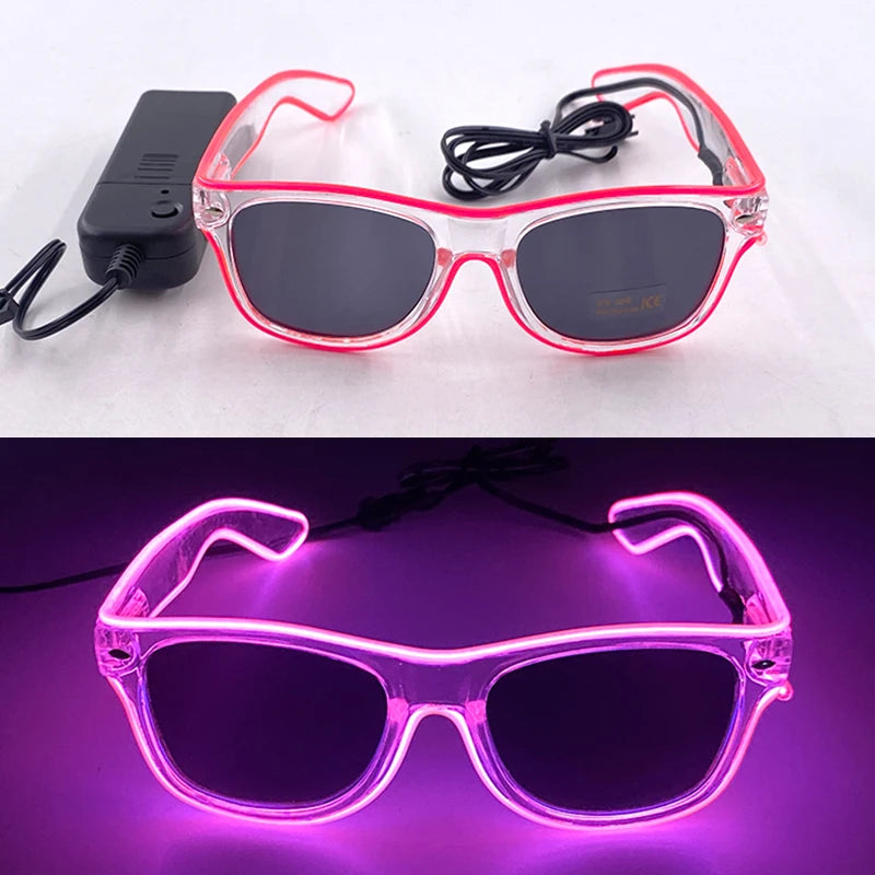 Φωτιζόμενα LED Γυαλιά Neon EL Wire – Glow in the Dark Αξεσουάρ για Πάρτι & Φεστιβάλ