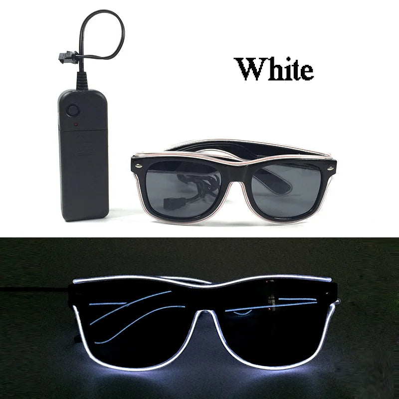 Φωτιζόμενα LED Γυαλιά Neon EL Wire – Glow in the Dark Αξεσουάρ για Πάρτι & Φεστιβάλ