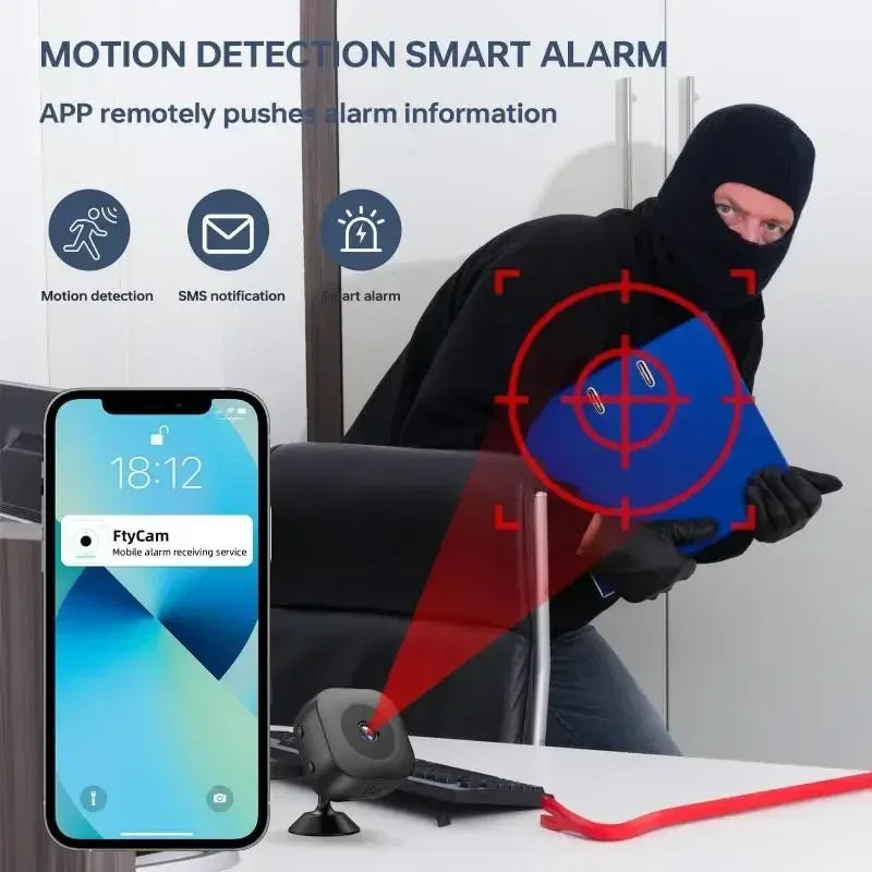 Mini Κάμερα Ασφαλείας WiFi 4K FullHD – Μικρή Ασύρματη Κάμερα Παρακολούθησης με Ανίχνευση Κίνησης, Αμφίδρομο Ήχο & Νυχτερινή Όραση