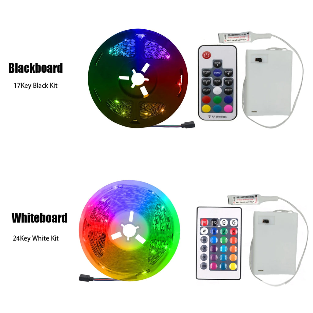 Αυτοκόλλητη Ταινία LED RGB 5050 με Μπαταρίες & Τηλεχειριστήριο