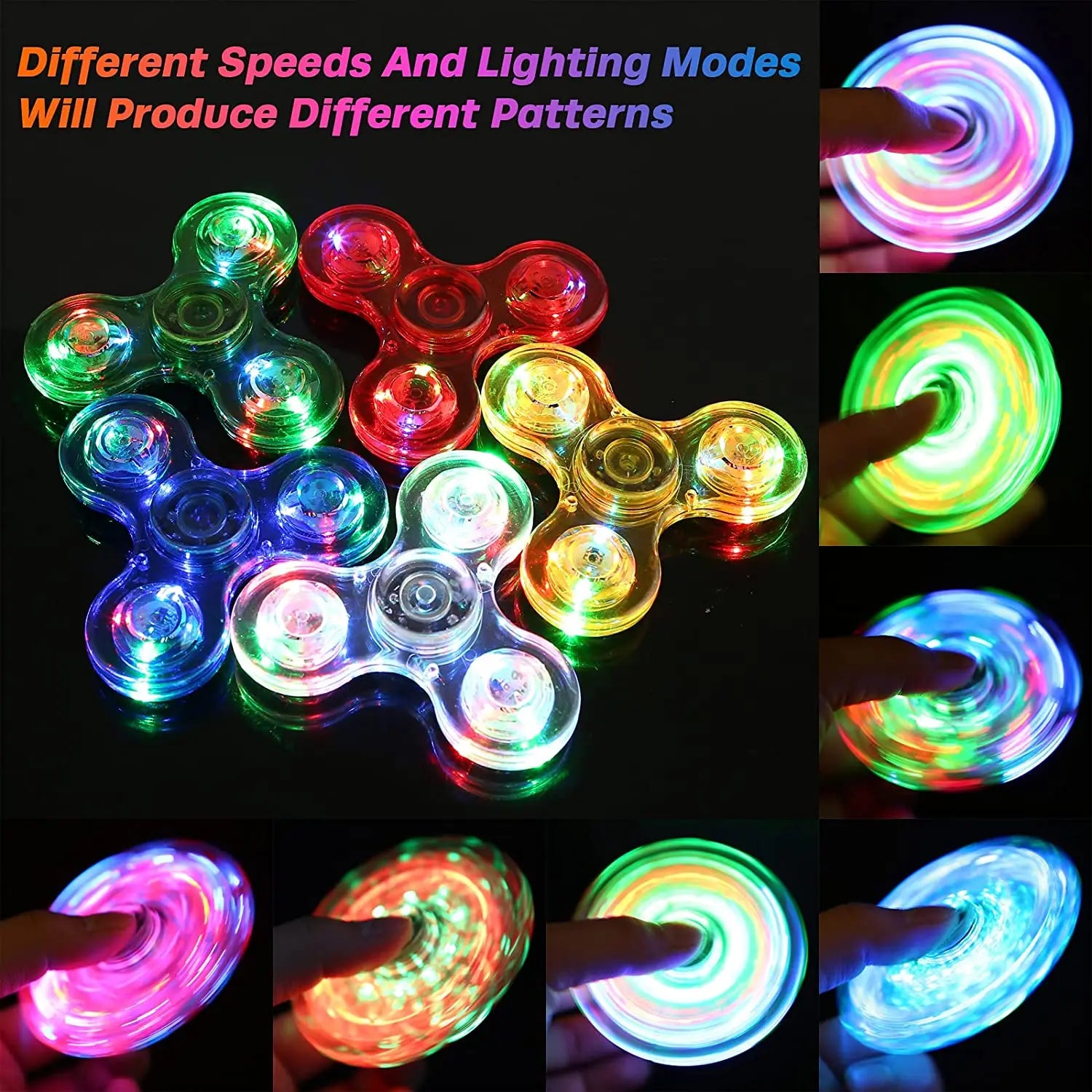 Φωτιζόμενο Fidget Spinner με Φώτα LED – Luminous Παιχνίδι Δακτύλου για Μείωση Άγχους, Στρες & Συγκέντρωση για Παιδιά και Ενήλικες