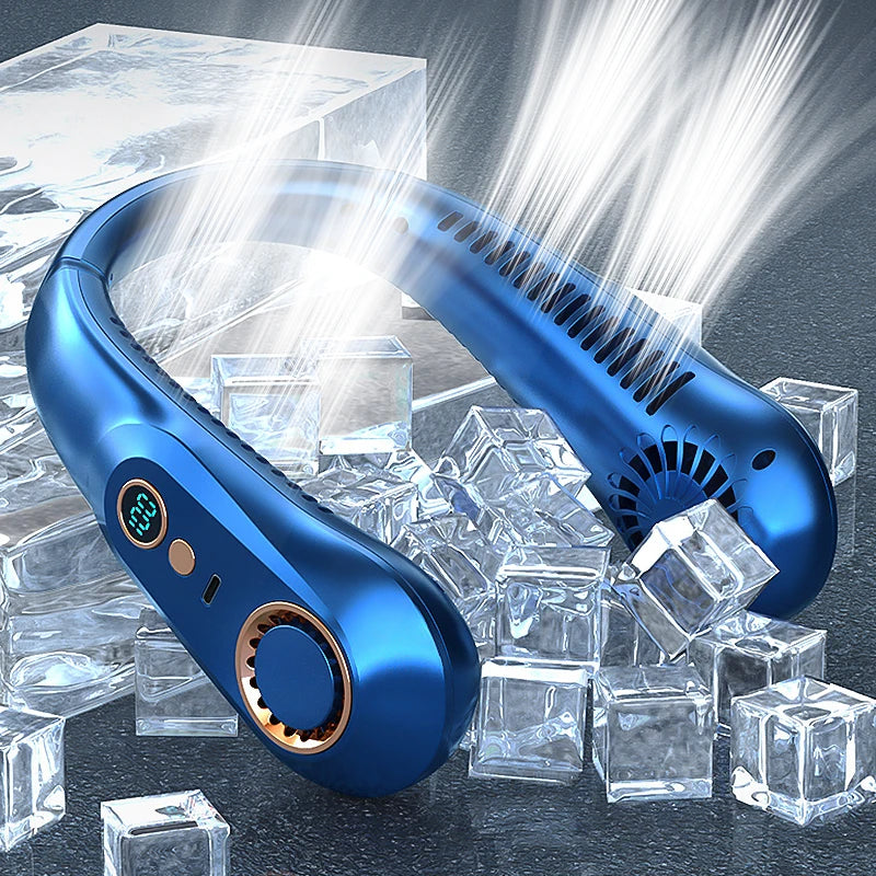 Φορητός Ανεμιστήρας Λαιμού Bladeless USB – Επαναφορτιζόμενο Κολάρο Δροσιάς με Ψηφιακή Οθόνη & 3 Ταχύτητες για το Καλοκαίρι