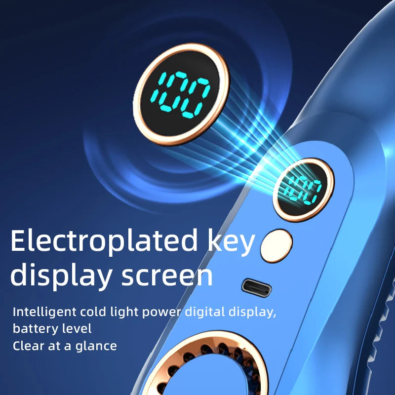Φορητός Ανεμιστήρας Λαιμού Bladeless USB – Επαναφορτιζόμενο Κολάρο Δροσιάς με Ψηφιακή Οθόνη & 3 Ταχύτητες για το Καλοκαίρι