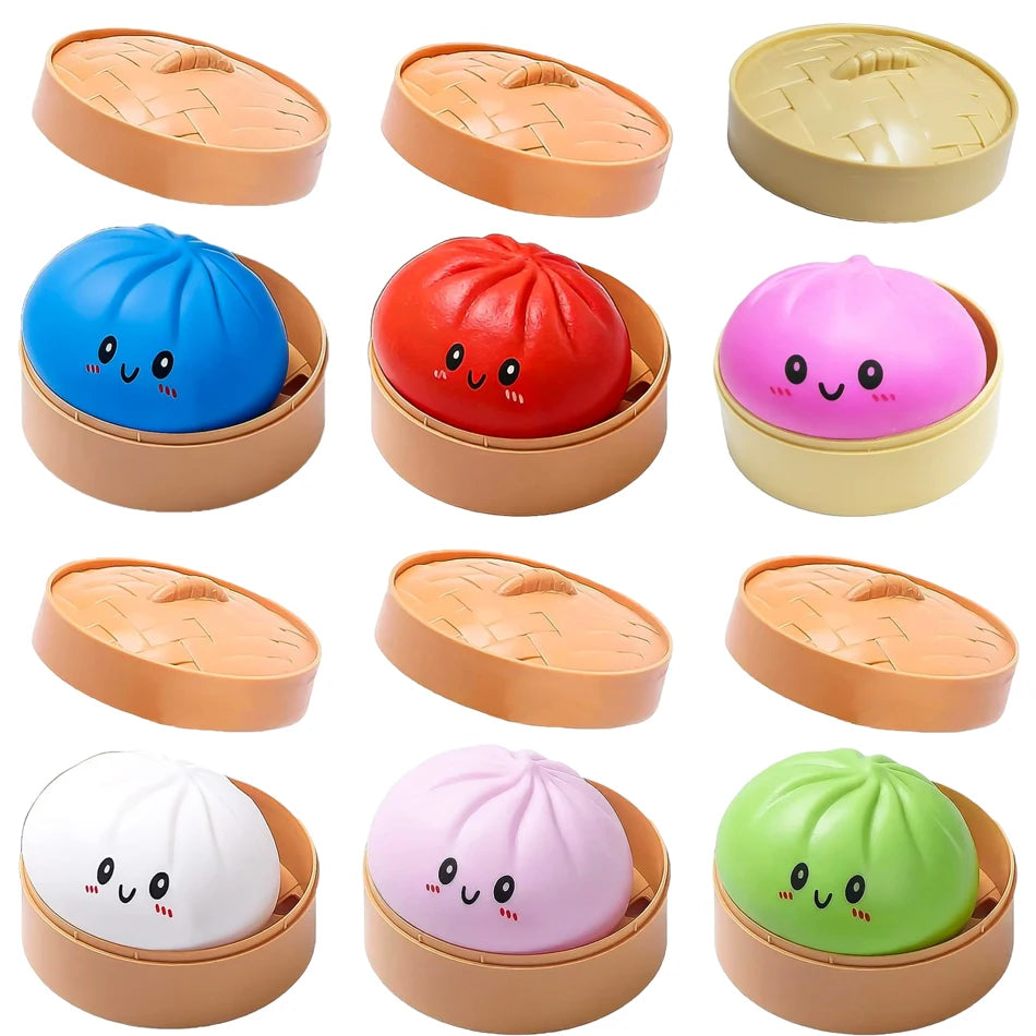 Squishy Bun Αντιστρές Παιχνίδι - Χαλαρωτικό "Ψωμάκι" σε Καλαθάκι