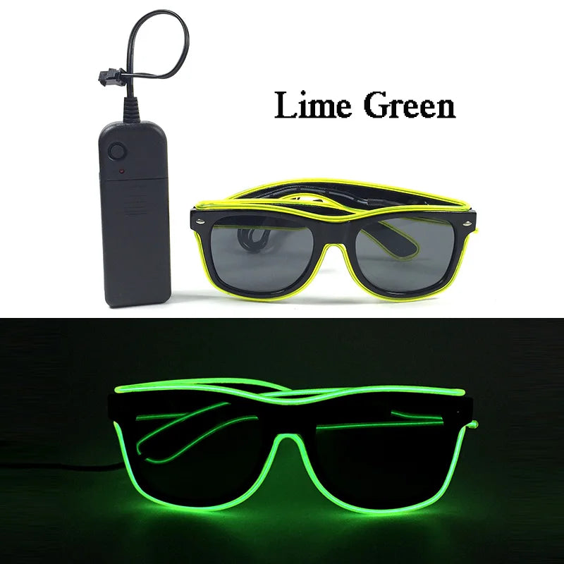 Φωτιζόμενα LED Γυαλιά Neon EL Wire – Glow in the Dark Αξεσουάρ για Πάρτι & Φεστιβάλ